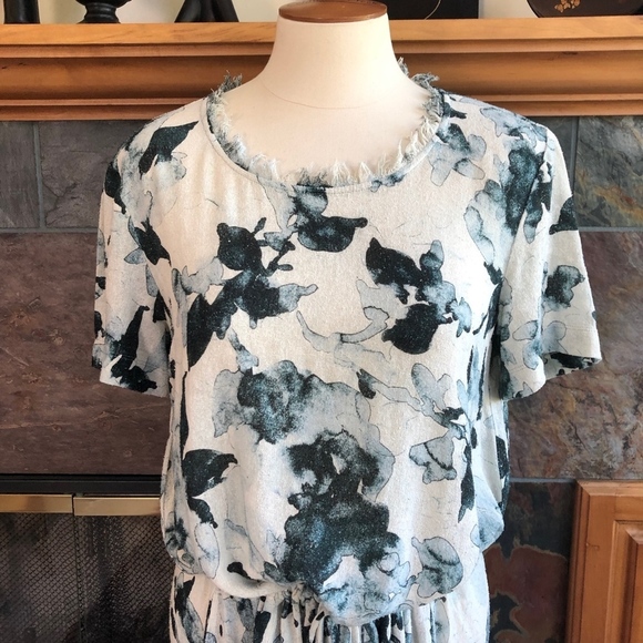 Raquel Allegra Floral Silk Maxi Dress Drawstring 1 - Picture 3 of 8